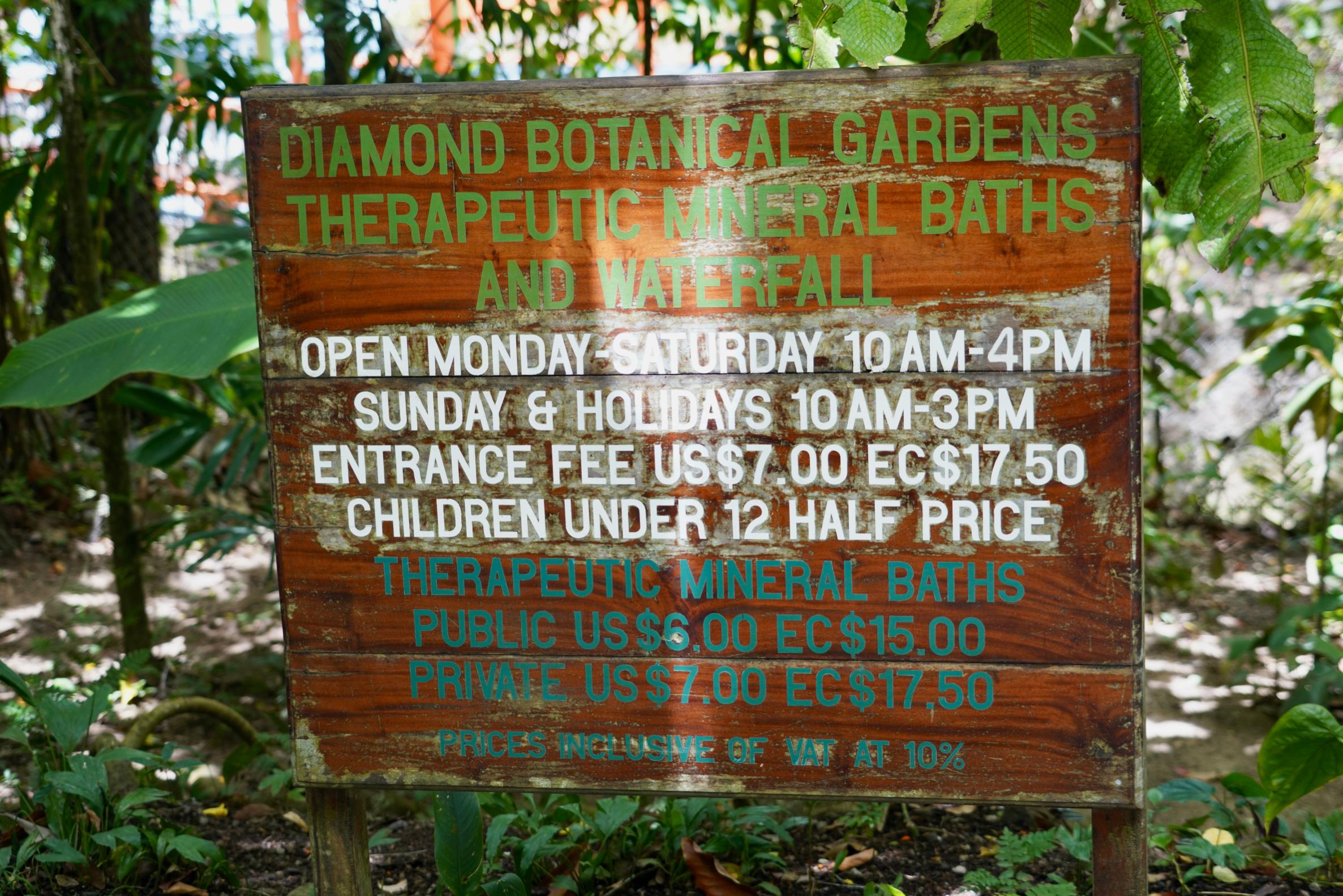 Diamond Botanical Gardens and Waterfall St. Lucia