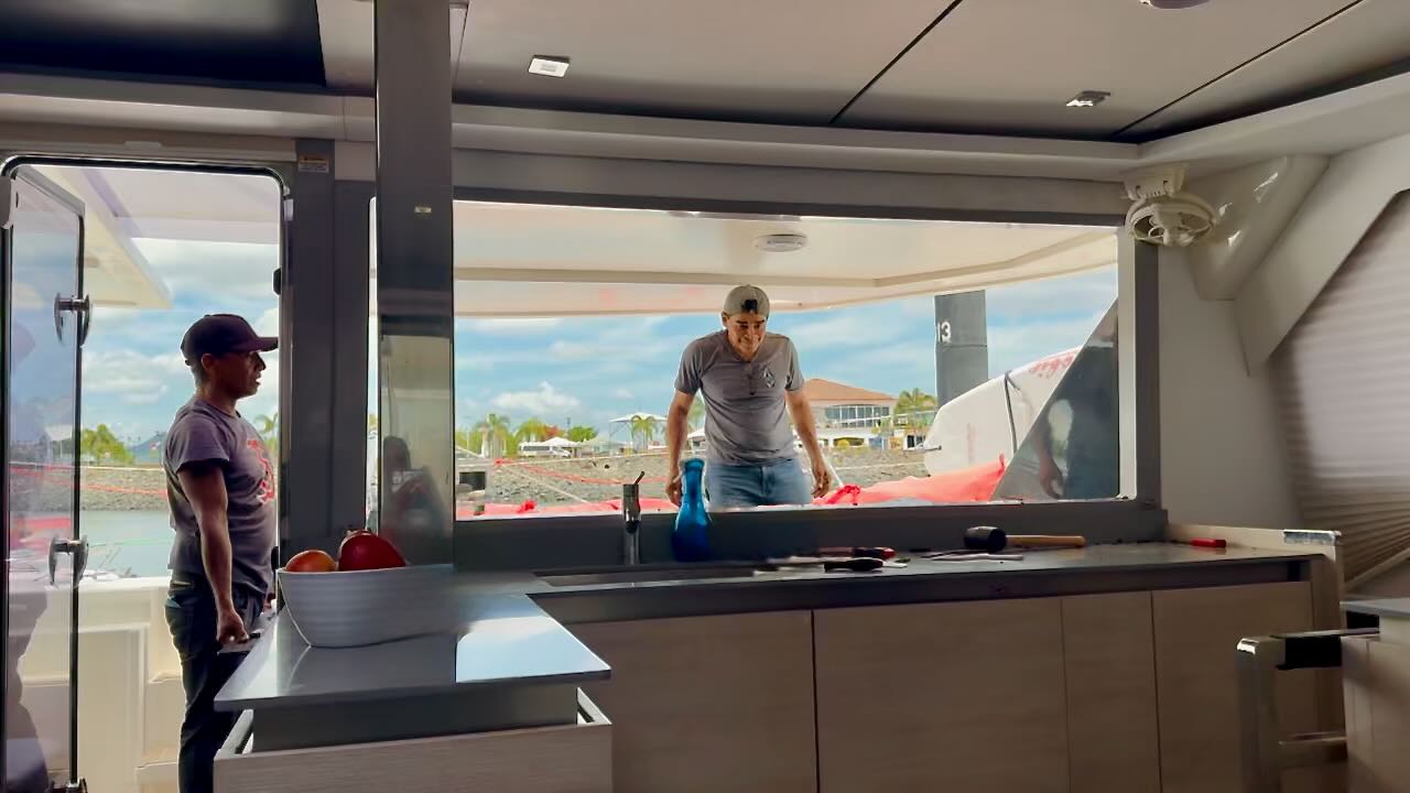 Pacific Crossing Preparations--window re-bedding