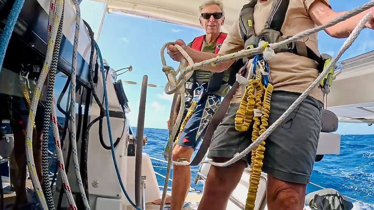 Pacific Crossing -- chafed reef line