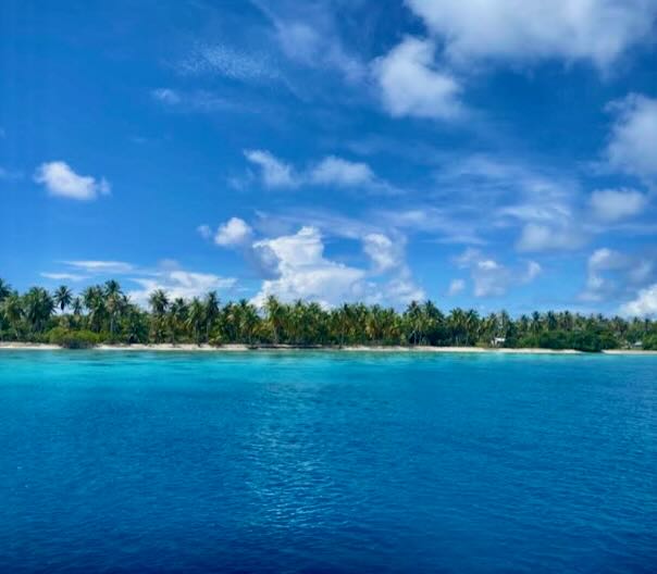 A view of the Toau atoll from the water