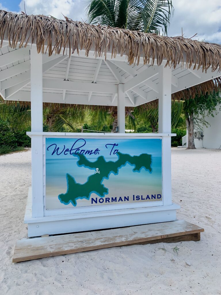 The British Virgin Islands (BVIs)—Norman Island sign